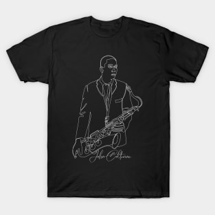 Coltrane's jazz line art (bright line) T-Shirt